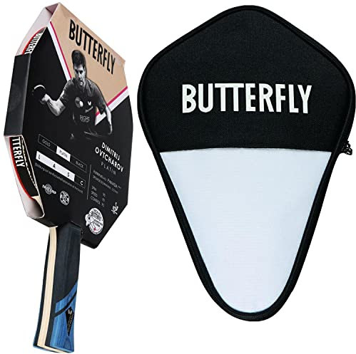 Butterfly Dimitrij Ovtcharov Platin Tischtennisschläger + Tischtennishülle Cell Case I | Tischtennisschlägerset | Profi Set