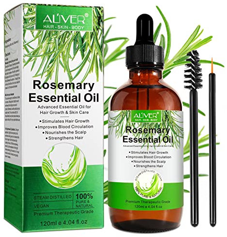 Rosmarinöl Haare, Ätherisches Rosmarinöl für Haarwuchs, Rosemary Oil for Hair, Natürliches Nährt die Kopfhaut, Verwendung im Diffusor oder auf Haut und Haar (Rosmarinöl Haare, 120ml)
