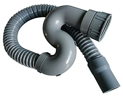 BCOATH Sink Drain Hose 2m Flexible Dark Grey Kitchen Sink Water and Washbasin Drain Pipe Compatible with Dishwasher and Washing Machine Waste Water Extension