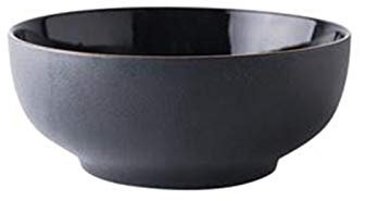 UCCE Piatto da Bistecca Nero Insalatiera di Riso in Ceramica Ciotola di Zuppa Piatto Rotondo Piatto da Pranzo in Porcellana Stoviglie per Zuppa di Riso Insalata di Pasta (D)