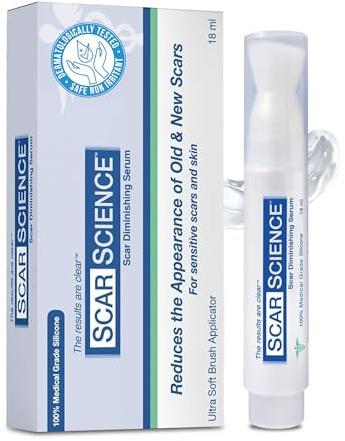 100% Silicone Scar Gel Serum – Ultra-Soft Brush Applicator for Cosmetic Procedures & Facial Peels, Gentle Scar Care for Surgical, Acne, Burn & Keloid Scars – Hypoallergenic & Fragrance Free