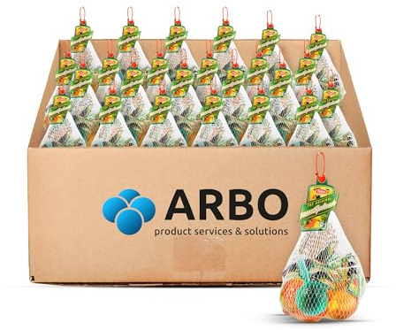 Fruit Splash 24er Vorratspack a 10 Netze von Felko - mit Fruchtwasser gefülltes Plastikobst, Kinder-Spaß, Kinder Süßigkeiten Original -Party geschenke Instagram TikTok + ArBo-Livng Sticker