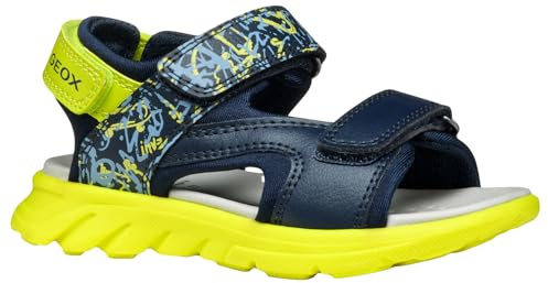 Geox J Sandal AIRADYUM BO, Navy/Lime, 32 EU