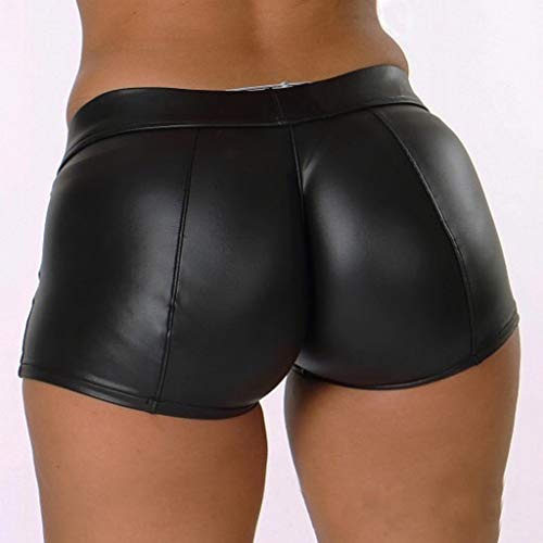 Kurze Lederhose Damen Pu Kurze Hose Party Kurze Lederhose Leder Swinger Leder Hotpants Hot Pants Kurz Metallic Hotpants Lässige Shorts Sexy Kostüme Frauen