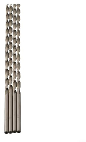 Extra Long Drill Bit Set of 4 200mm HSS Bits for Metal and Wood Drilling Compatible with Most Tools (4mm)