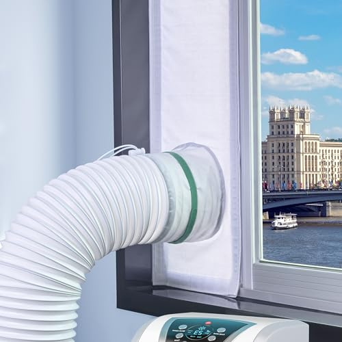 Loviga Fensterdichtungsset für tragbare Klimaanlage, 100 % Dichtwirkung für AC und Trockner, verstellbar, 23 x 102 cm, wasserdicht und einfach zu installieren