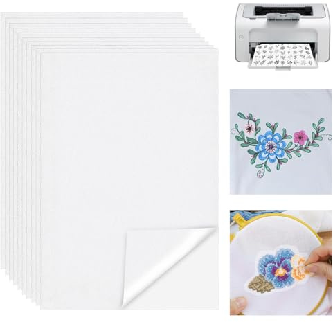 10 delar vattenlösligt broderipapper, A5 vattenlösligt stabiliseringsmedel, upplösligt broderipapper, Stick and Stitch broderipapper för maskinbroderi och handstickning
