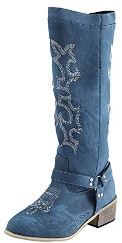 Mode Duke Chaussures Halloween Décoration Wading Bottes Vintage Bout Rond Bottes À Glissière Latérale Femmes Talon Carré Broder Bottes Dames Bottes D'équitation Bottes pour Femmes pour l'hiver