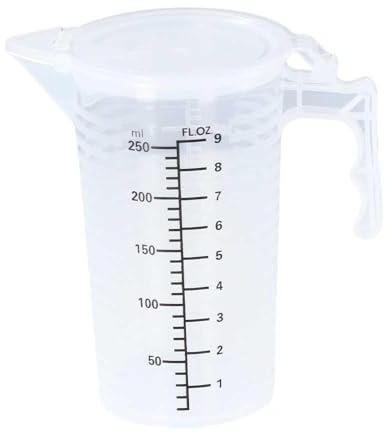 Misurino in plastica, contenitore dosatore da cucina, misurino chimico, 100/250/500 ml, contenitore per liquidi (500 ml)