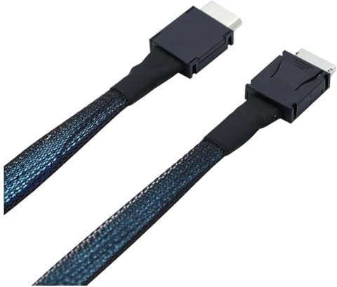 Steowsey PCIE Oculink SFF 8611 4I a MINI SAS SFF-8611 4I - Cable de extensión de datos para servidor, cable de transferencia de datos de alta velocidad, 1 m