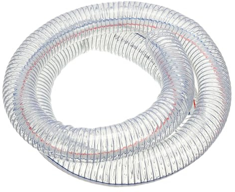 PATIKIL 2 Meter 2 / 50mm ID Drahtverstärkter Schlauch Durchsichtig | PVC Vinyl Saugschlauch, Hochdruck, Chemikalienbeständig, Mit Spiralförmigem Stahldraht, Für Wasser Kraftstoff Pulver Abfluss