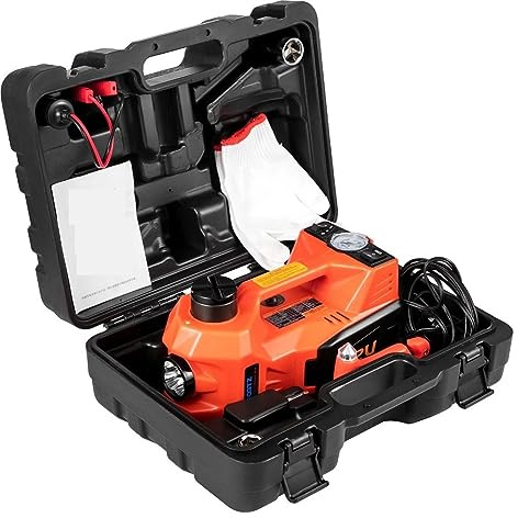 Cric idraulico for auto Sollevatore da pavimento elettrico da 5 tonnellate 12 con pompa di gonfiaggio for pneumatici Utensile idraulico