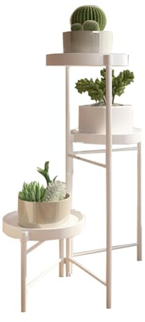 Garvee Supporto Per Vasi in Metallo a 3 Livelli, Porta Piante Da Interno Ed Esterno, Scaffale Portafiori Pieghevole Per Angolo Salotto, Balcone, Terrazza, Giardino