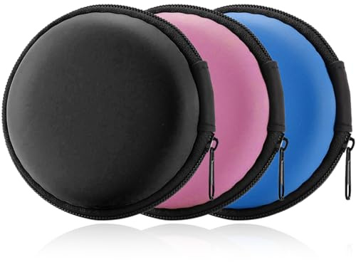 3 Pezzi Custodia per Auricolari Custodia di Immagazzinaggio con Cerniera Rigida Custodia Protettiva Antiurto Protettiva Cover per Auricolari Cuffie in Cavi Dati