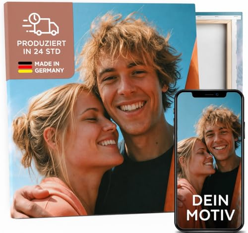 PRINTHOUSE Foto auf Leinwand personalisiert, Made in Germany, 20x20 cm | Handgefertigt in 24h, UV-Pigmenttinte, strukturierte Künstlerleinwand, extra dicker 2,5 cm Keilrahmen, aufhängefertig