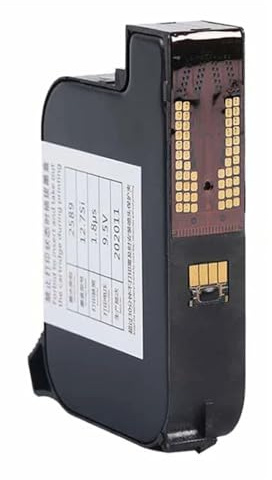 PrecisGear Cartouche d'encre Rechargeable 2588 Compatible avec imprimante à Jet d'encre Portable TIJ, Encre solvant à séchage Rapide, Noir, Rouge, Bleu, Jaune, Blanc(1PCS Black)