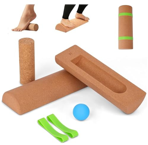 Balance Board, 4-in-1 Wobble Board with Massage Ball & Resistance Bands, Balance Beam for Balance Stability & Foot Strength