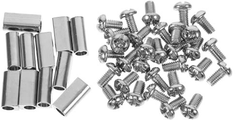 DOITOOL Lot de 30 Pinces de Serrage Réglables pour Câble Métallique 3 MM en Acier à Double Trou Accessoires Quincaillerie Suspendre de Lampes Fixation Sécurisée pour Luminaires