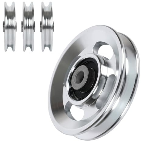 4 stk. 90 mm Aluminiumlegierung Seilrolle Umlenkrolle Universallager Riemenscheibe Drahtseilrolle für Gym Kabelmaschine Ersatzteil Garagentor