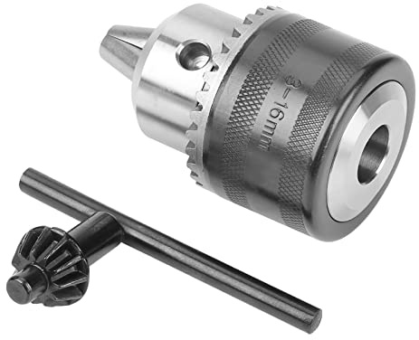 Qcwwy Portabrocas Tipo Mini Llave de 3-16 Mm, Antiimpacto, Desgaste de Metal de Alta Calidad, con Llave de Portabrocas, para Taladro Eléctrico (3-16MM[B16])