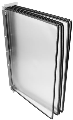 HOODANCOS Porte-Documents Mural 5 Pages A4 Noir Organiseur de Dossiers Mural pour Affichage et Rangement pour Bureau Classeur Suspendu Compact et Robuste Accès Rapide aux Documents
