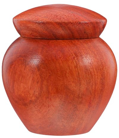 FRCOLOR Urna para Cenizas de Mascotas Pequeña de Madera de Palo de Rosa, Caja de Almacenamiento Multifuncional para Cenizas y Monedas, Recipiente Decorativo para Perros y Gatos, 1 Pieza