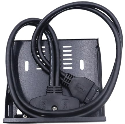 Ticha 2-portars USB 3.0 diskettfack frontpanel, svart, 19-stiftskontakt, för PC-fodral 9,5 cm floppy Drive Expansion