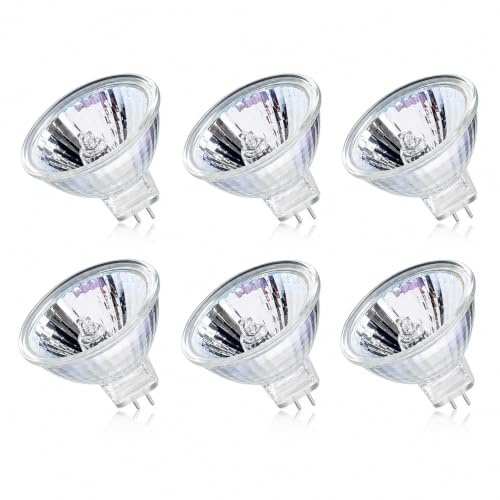 6 Pack MR16 2-Pin Halogen Light Bulb, 12V 50W GU5.3 Dimmable Spotlight Bulb | Warm White 2700K MR16 Led Bulb, High Output Spot Light Bulb for Ceiling Lights, Desk Lamps, Track/ Landscape Lights