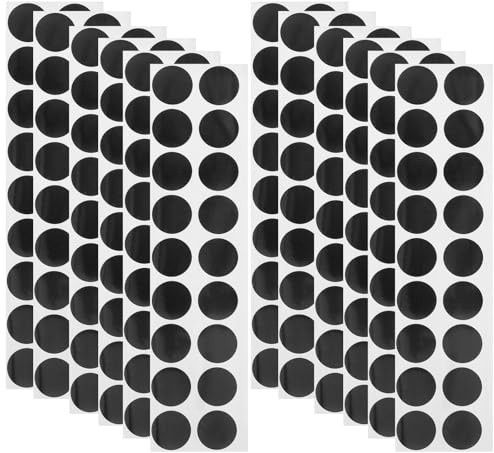 Autocollants Cibles Ronds 50 Feuilles 900 Pièces Papier Noir