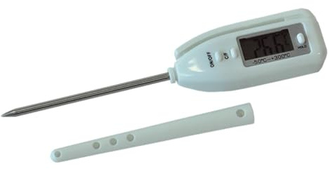 Termometro Digitale da Cucina con Sonda Acciaio Inox A Punta da 8 Cm. Adatto per Carni E Liquidi.
