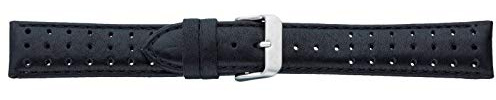 Eichmüller 22mm Leder Uhren Armband Schwarz atmungsaktiv Ersatzband