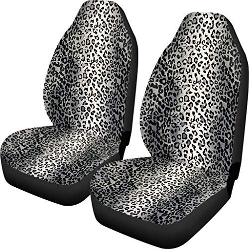 Binienty Universal Autositzbezüge für Vordersitz, nur für Frauen, 2 Stück Set, Tier Leopard Gepard Streifen Design, passend für LKWs SUV Van
