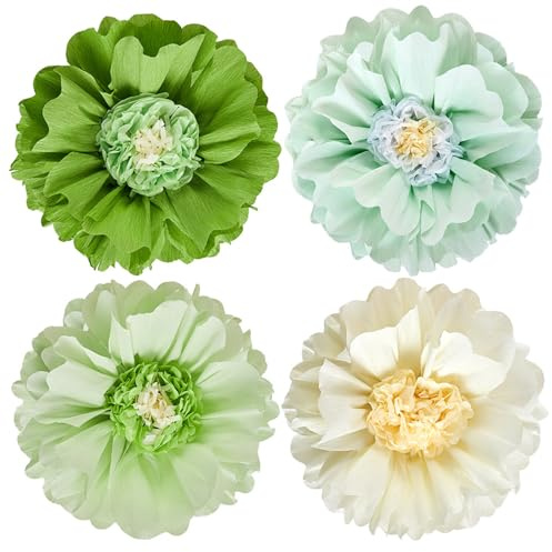 MLWSKERTY 4 Carta Velina Palla Fiori Fatta A Mano Palla Fiori Carta Ornamento da Appendere Soffitto per La Decorazione della Festa Nuziale Decorazioni per La Celebrazione Anniversario
