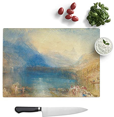 Lake of Zug by Joseph Mallord William Turner - Textured Chopping Board - Worktop Saver - Cutting Board - Heat Resistant, Shatterproof and Hygenic - 39 x 28.5 cm