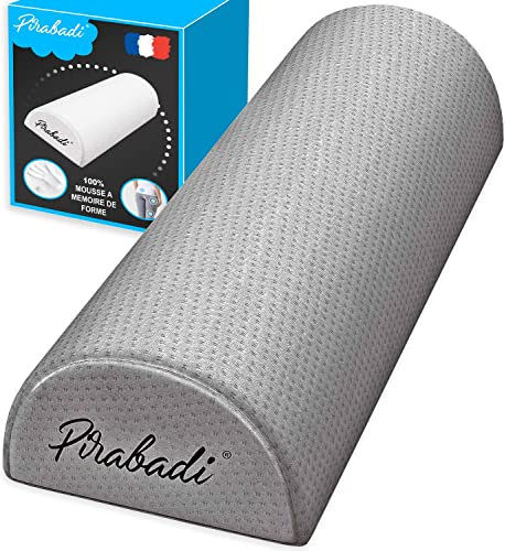 Cojín de memoria con forma de media luna | Cojín ergonómico suave y firme | para espalda piernas rodillas Pies CABEZA ETC... | Top para el embarazo | Aliviar el dolor dorsal | Marca francesa (Gris)