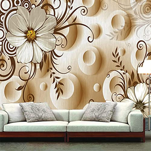 Papier Peint Mural 3D Fond De Salon Chambre Papier Peint Fleur Fleur Européenne En Trois Dimensions 3D Enfant Chambre Murale Salon Chambre Maternelle Centre D'Éducation Précoce Mur D 400(L)x280(H)cm