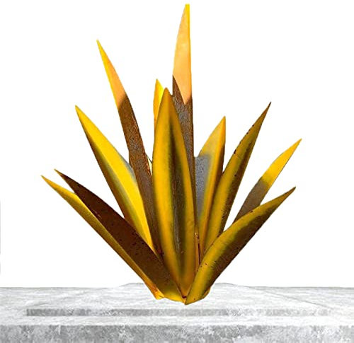 Samnuerly Tequila rustikale Skulptur DIY Metall Agave Pflanze Sculpture 65cm Agaven Deko für Garten, Gold Yard Kunstdekoration Orament