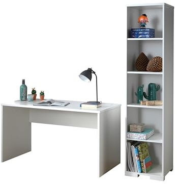 möbelando Jugendzimmer-Set >London< in Weiß/Buche