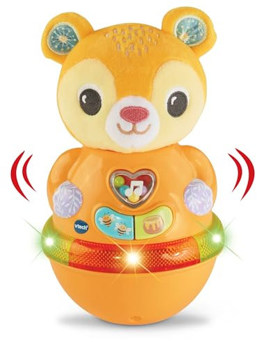 Vtech Baby Wackelbärchen – Interaktives Spielzeug mit 3 gesungenen Liedern und 12 Melodien – Für Kinder von 6-24 Monaten