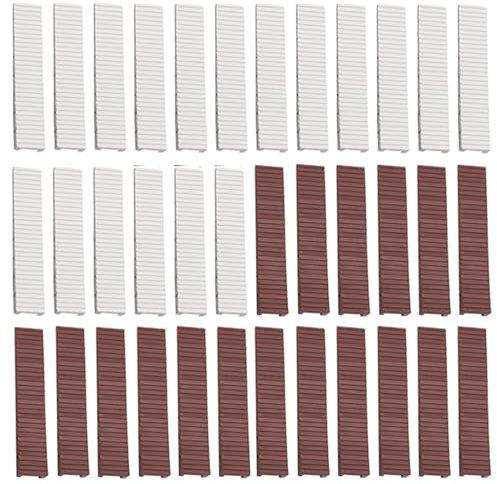 GOIEHIR Möbelkeile 36er Set, Unterlegkeile 0,8 x 1,95 x 10 cm, Möbelbein Nivellierunterlagen für Möbel, Tische, Stühle, Kleiderschränke, Sofas, Braun und Weiß