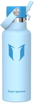 Super Sparrow Vattenflaska - 500ml - Rostfritt Stål Metallflaska - Termos Standard Mun - Giftfri BPA-Fri - Perfekt Som Sportflaska