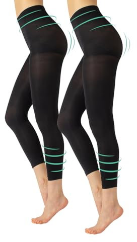 CALZITALY Pack 1/2 Paare Figurformende Kompressionsleggings 8 mm/Hg mit Stützeffekt | Schwarz | S, M, L, XL | 100 DEN | Made in Italy (L, 2 X Schwarz)