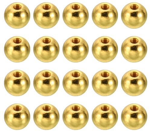 PATIKIL Écrou Borgne M3 x 9mm Sphérique 20 Pcs Cache Boulon Boule en Acier pour Trou Borgne, Poignée, Écrou, Décoration pour Meubles, Lampe ou Projet de Bricolage, Électrophorèse Dorée