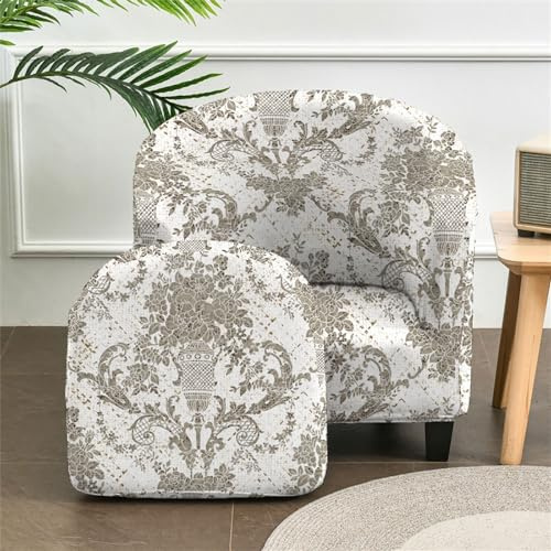 Morbuy Sesselbezug Stretch Drucken, 2er Set Sessel Überzug Elastisch Universal Sesselhussen Waschbar Sesselüberzug Hussen Cocktailsessel Clubsessel Überzug (Paisley)