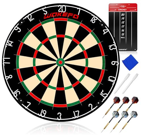 Blade 6 Dartscheibe mit Pfeilen Offizielles Steeldartscheibe Dartscheibe Steeldart Professionelle Dartscheiben Set mit 6 Dartpfeile Metallspitze, Rotierender Nummernrin für Spielzimmer Bars Spaß