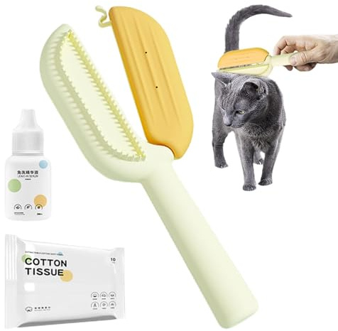 Reinigungsbürste für Katzen mit Wasser, Katzenbürste mit Wasser – Fellbürste für Katzen mit Wassertank, Bürste für Katzen, ergonomischer klebriger Kamm für Katzen, Kamm