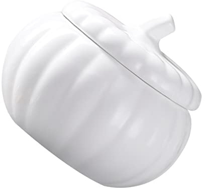 Amosfun 1 Pc Coppa Zuppa Di Zucca Barattolo Di Biscotti Zuccheriera Contenitore Con Coperchio Ciotola Di Noodle Giapponese Piatto Scodella Domestica Ciotola Di Caramelle Bianca Ceramica