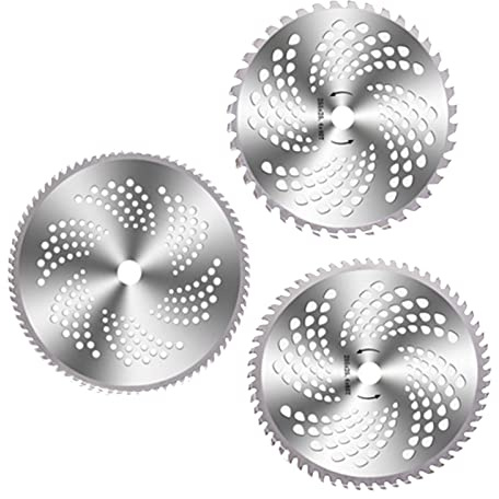 Lame per Tosaerba e Decespugliatore Set di 3 in Acciaio Legato con Denti Placcati da 40/60/80 per Taglio Efficace e Duraturo di Lunga Vita