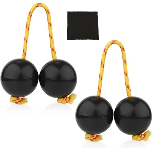 Kashaka Shaker Tradicional Africano,Bola Kashaka Shaker Instrumento,Percusión de Doble Calabaza,Bolas de Ritmo Africano para Niños Adultos Fiestas y Clases de Música,Negro,2 Pares