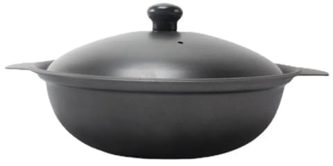 DUANSIYU Tegame Terracotta 1 pz casseruola in ghisa pentola di Riso con Pollo brasato Giallo pentola di Riso Claypot Pentola in Ghisa con Coperchio(22X18X4.5CM)